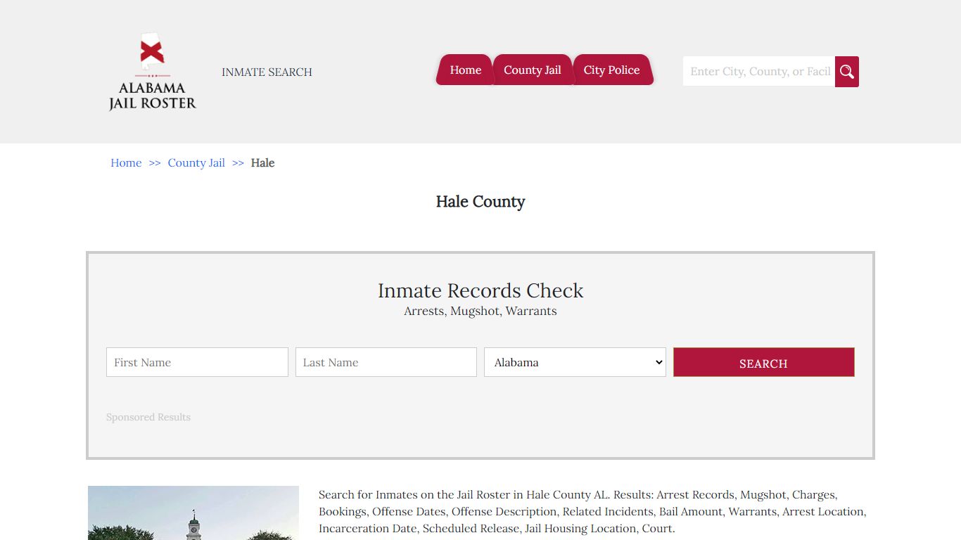 Hale County - Alabama Jail Inmate Search